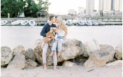 A Sunset Harbor Engagement in Connecticut