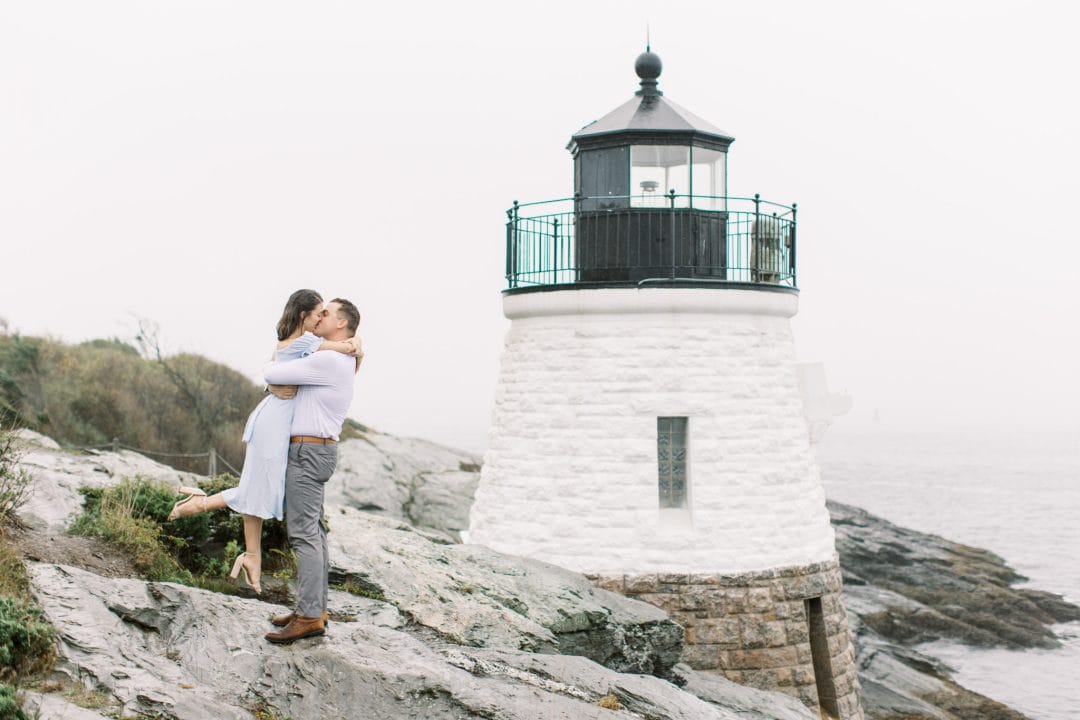 A Romantic Newport Engagement Full of Laughter, Dancing, & Kissing in the Rain